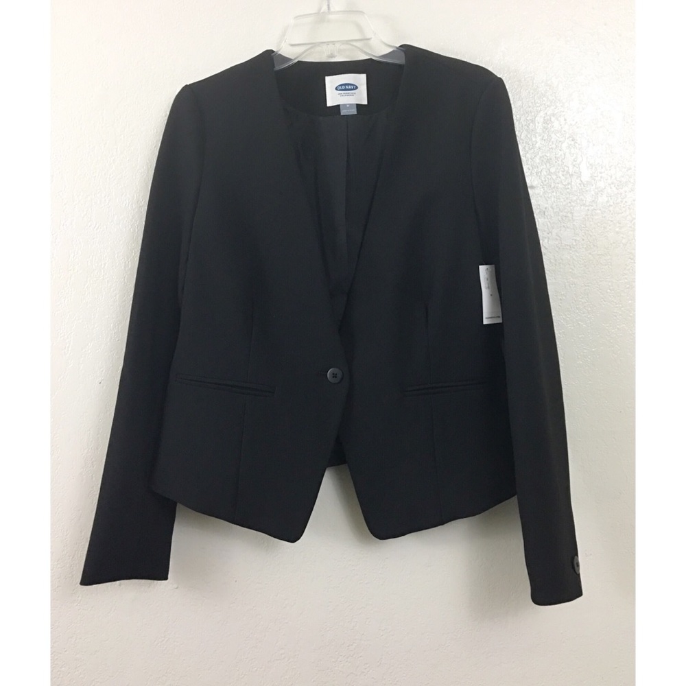 Old Navy One Button Front Black Blazer Jacket